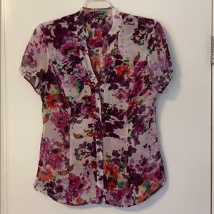 Floral button-down blouse
